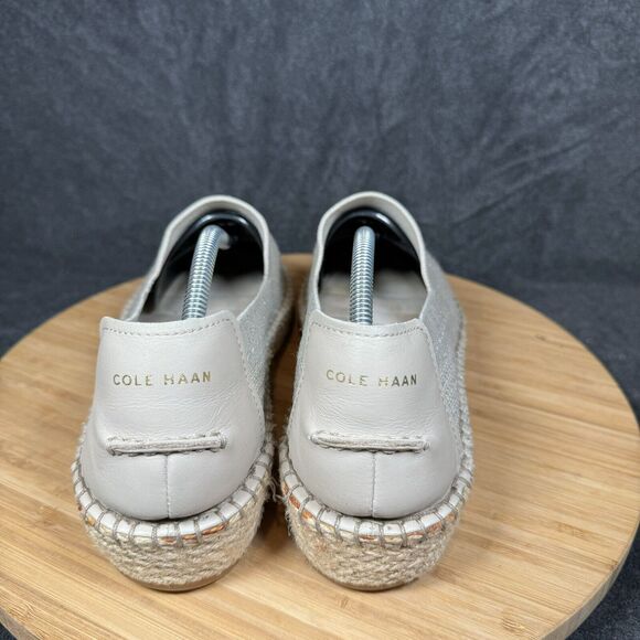Cole Haan Cloudfeel Stitchlite Espadrille Flats Slip On Womens 9B Knit Beige - Picture 4 of 8
